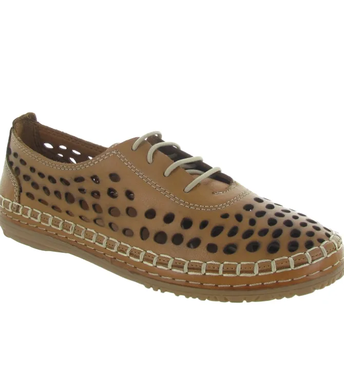 chaussures a lacets - Détente - femme - Cuir - Marron - Madory