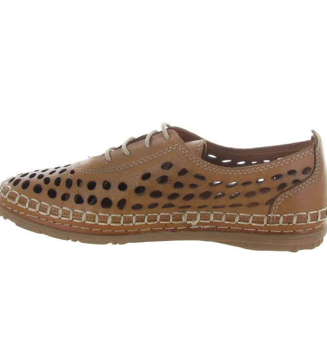 chaussures a lacets - Détente - femme - Cuir - Marron - Madory