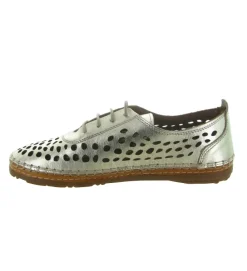 chaussures a lacets - Détente - femme - Cuir - Argent - Madory
