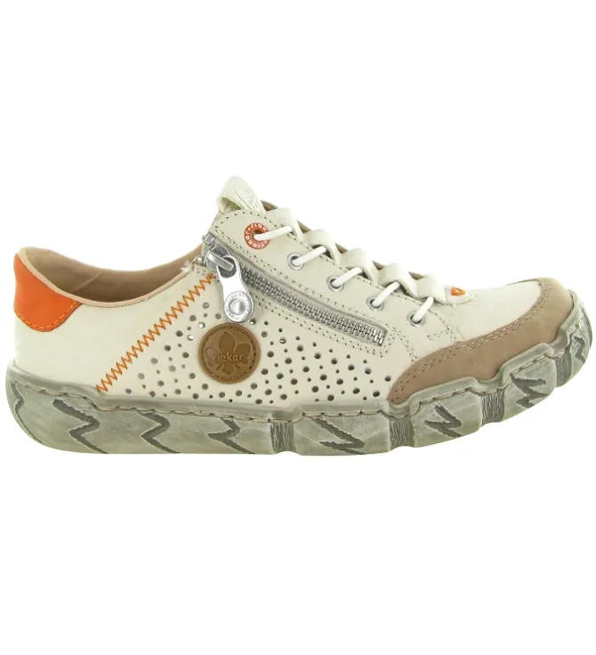 chaussures a lacets - Détente - femme - Synthétique - Beige - Rieker