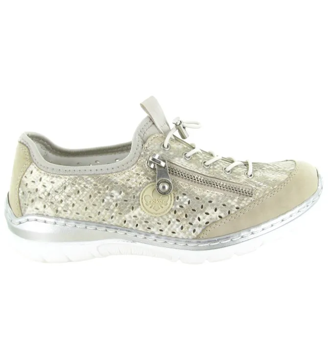 chaussures a lacets - Détente - femme - Synthétique - Beige - Rieker