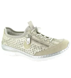 chaussures a lacets - Détente - femme - Synthétique - Beige - Rieker