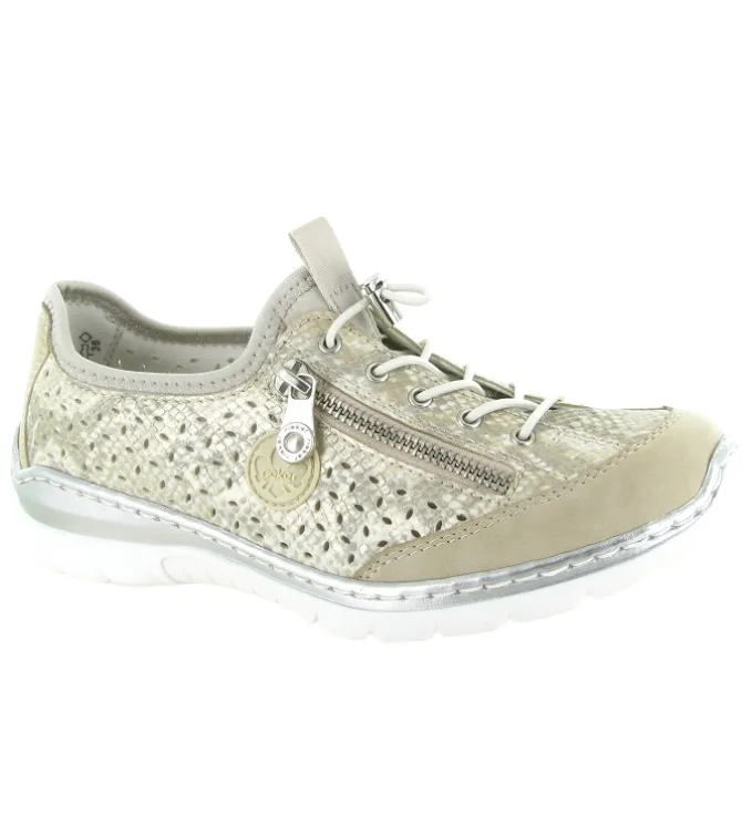 chaussures a lacets - Détente - femme - Synthétique - Beige - Rieker