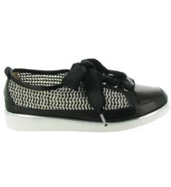 chaussures a lacets - Détente - femme - Cuir - Noir - Xsa