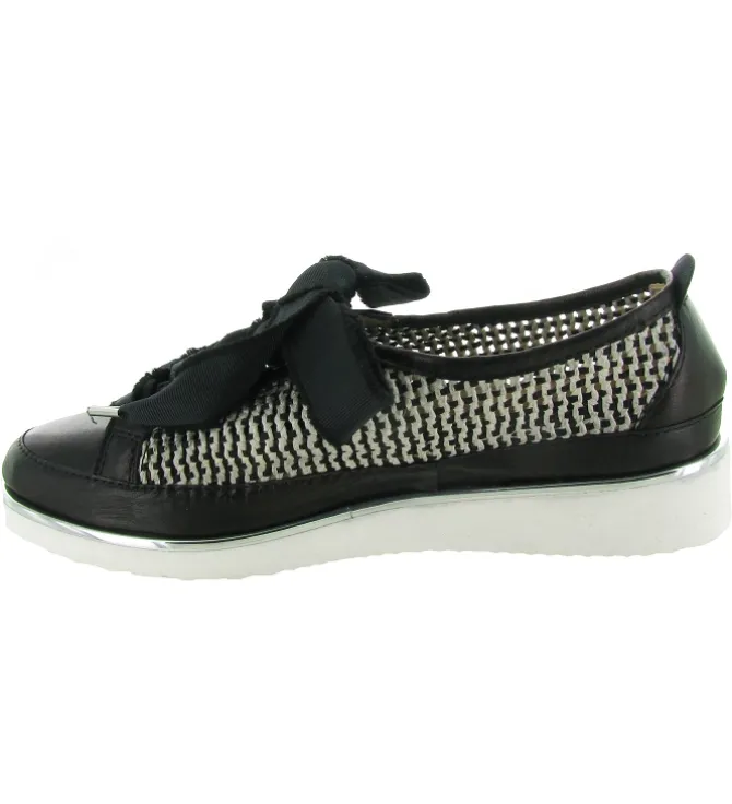 chaussures a lacets - Détente - femme - Cuir - Noir - Xsa