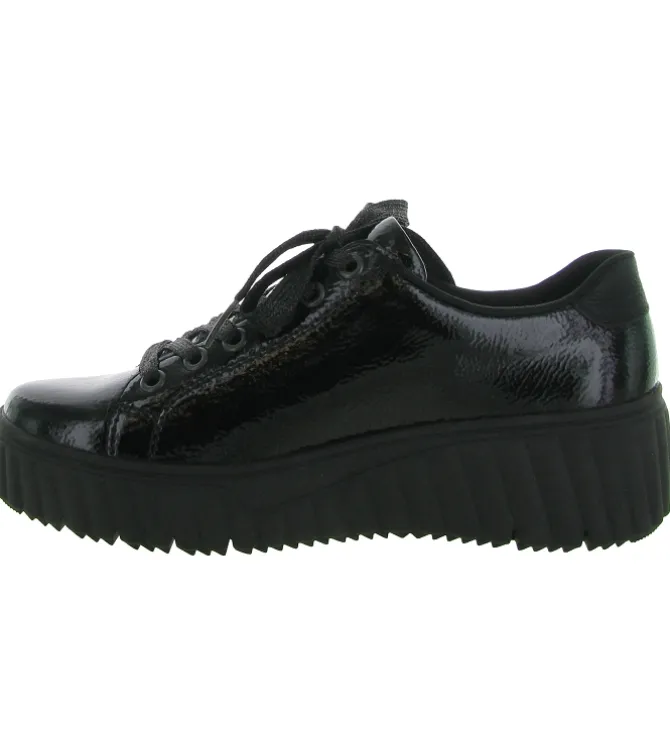 chaussures a lacets - Détente - femme - Cuir - Noir - Rieker
