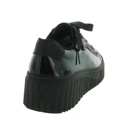 chaussures a lacets - Détente - femme - Cuir - Noir - Rieker