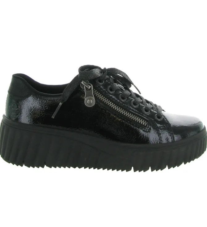 chaussures a lacets - Détente - femme - Cuir - Noir - Rieker