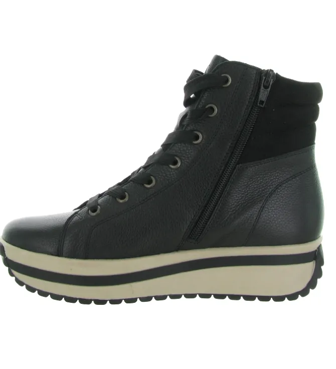 chaussures a lacets - Détente - femme - Cuir - Noir - Rieker