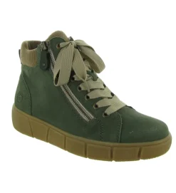 chaussures a lacets - Détente - femme - Cuir - Vert - Remonte