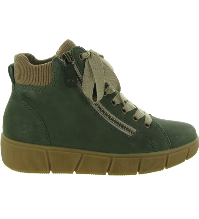 chaussures a lacets - Détente - femme - Cuir - Vert - Remonte