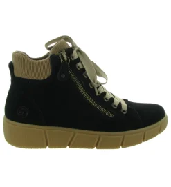 chaussures a lacets - Détente - femme - Cuir - Noir - Remonte