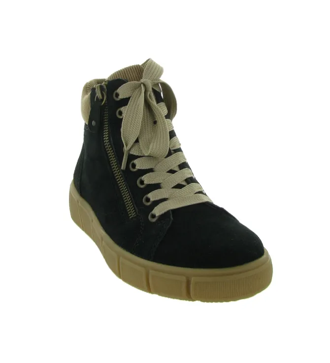 chaussures a lacets - Détente - femme - Cuir - Noir - Remonte