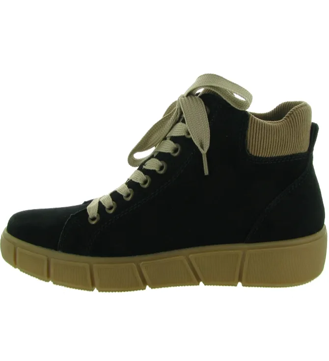 chaussures a lacets - Détente - femme - Cuir - Noir - Remonte
