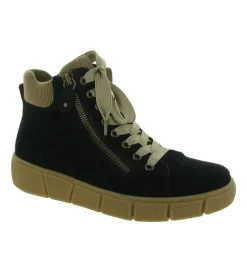 chaussures a lacets - Détente - femme - Cuir - Noir - Remonte