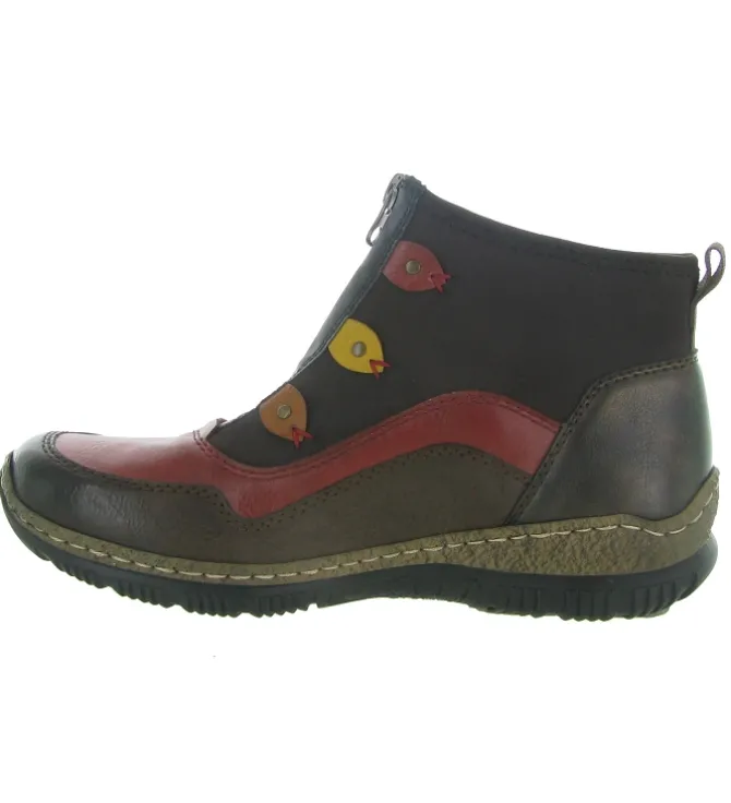 chaussures a lacets - Détente - femme - Synthétique - Rouge - Rieker
