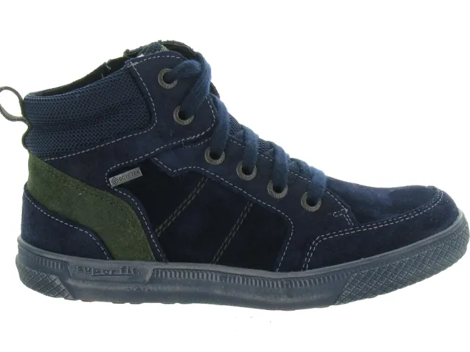 chaussures a lacets - - junior garcon - Cuir - Bleu Marine - Superfit