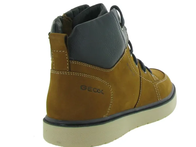 chaussures a lacets - - junior garcon - Nubuck - Jaune - Geox