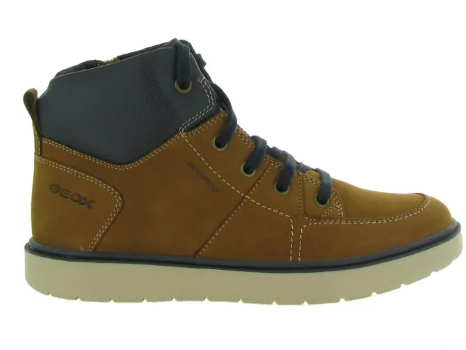 chaussures a lacets - - junior garcon - Nubuck - Jaune - Geox