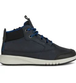 chaussures a lacets - - junior garcon - Nubuck - Bleu Marine - Geox