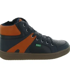 chaussures a lacets - - junior garcon - Cuir - Bleu - Kickers