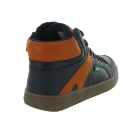 chaussures a lacets - - junior garcon - Cuir - Bleu - Kickers