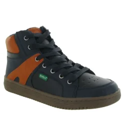 chaussures a lacets - - junior garcon - Cuir - Bleu - Kickers