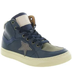 chaussures a lacets - - junior garcon - Cuir - Bleu - Bisgaard