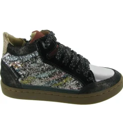 chaussures a lacets - Semelle souple - junior fille - Cuir - Glitter - Paillettes - Shoo pom