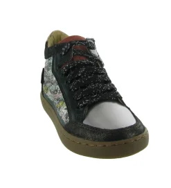chaussures a lacets - Semelle souple - junior fille - Cuir - Glitter - Paillettes - Shoo pom