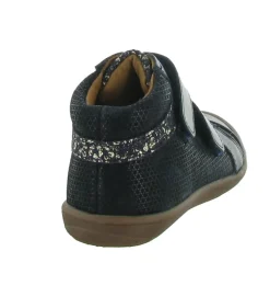 chaussures a scratch - - junior fille - Cuir - Bleu Marine - Bellamy