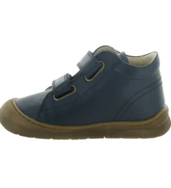 chaussures a scratch - - junior garcon - Cuir - Bleu Marine - Naturino