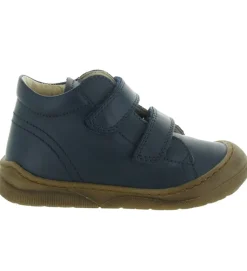 chaussures a scratch - - junior garcon - Cuir - Bleu Marine - Naturino
