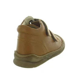 chaussures a scratch - - junior garcon - Cuir - Marron - Naturino