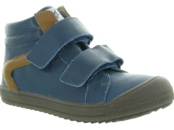 chaussures a scratch - - junior garcon - Cuir - Bleu - Gbb