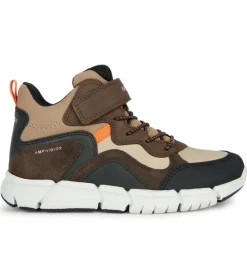 chaussures a scratch - - junior garcon - Synthétique - Marron - Geox