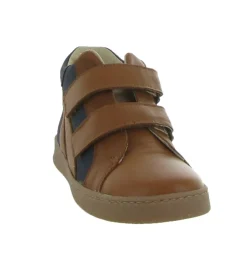 chaussures a scratch - - junior garcon - Cuir - Marron - Golosinas