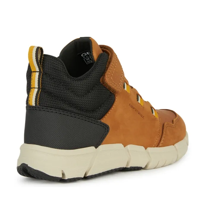chaussures a scratch - - junior garcon - Nubuck - Marron - Geox
