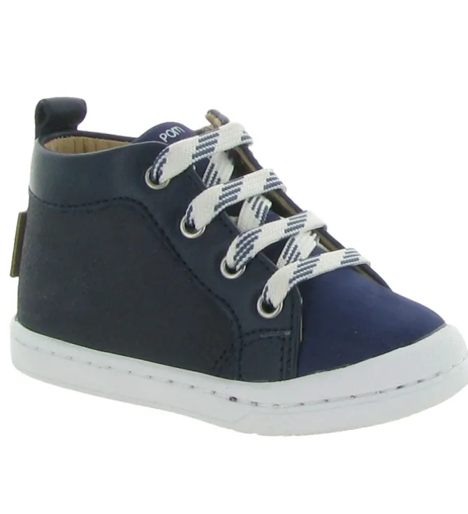 chaussures bebe du 18 au 27 - - bebe garcon - Cuir - Bleu - Shoo pom