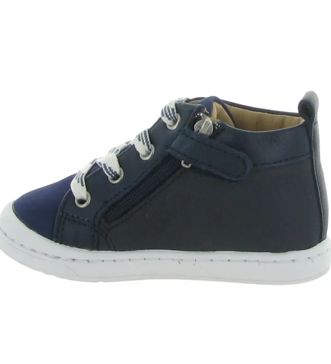 chaussures bebe du 18 au 27 - - bebe garcon - Cuir - Bleu - Shoo pom