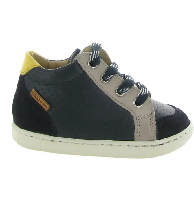 chaussures bebe du 18 au 27 - - bebe garcon - Cuir - Bleu Marine - Shoo pom