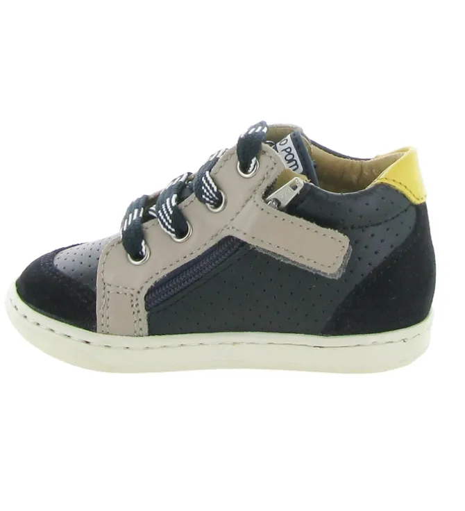 chaussures bebe du 18 au 27 - - bebe garcon - Cuir - Bleu Marine - Shoo pom