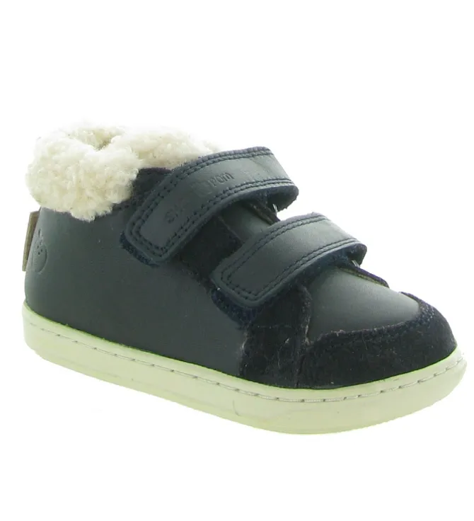 chaussures bebe du 18 au 27 - - bebe garcon - Cuir - Bleu - Shoo pom