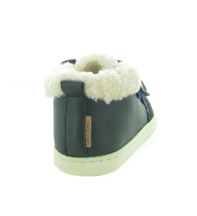 chaussures bebe du 18 au 27 - - bebe garcon - Cuir - Bleu - Shoo pom