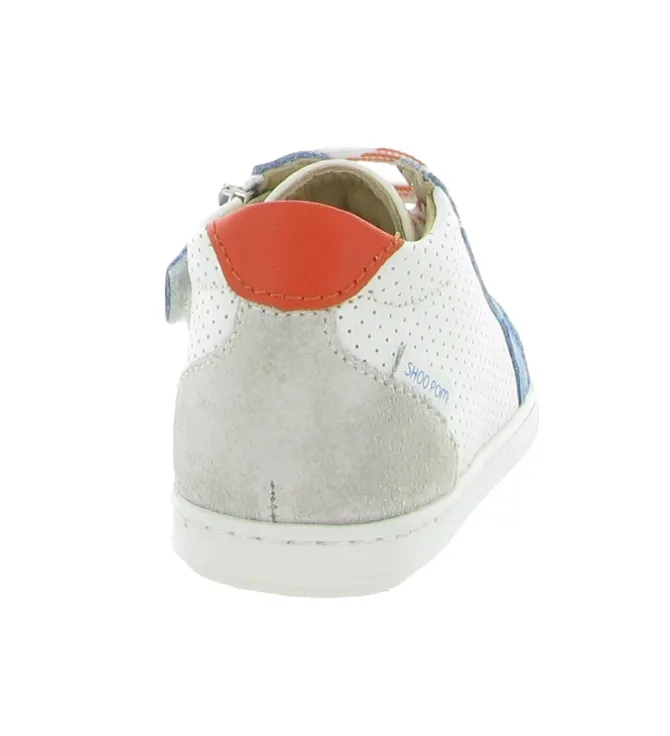 chaussures bebe du 18 au 27 - Semelle souple - bebe garcon - Nubuck - Blanc - Shoo pom