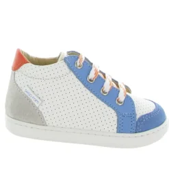 chaussures bebe du 18 au 27 - Semelle souple - bebe garcon - Nubuck - Blanc - Shoo pom