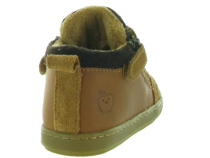chaussures bebe du 18 au 27 - Semelle souple - bebe garcon - Cuir - Marron - Shoo pom