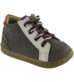 chaussures bebe du 18 au 27 - Semelle souple - bebe garcon - Cuir - Gris - Shoo pom
