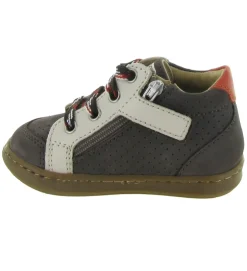 chaussures bebe du 18 au 27 - Semelle souple - bebe garcon - Cuir - Gris - Shoo pom