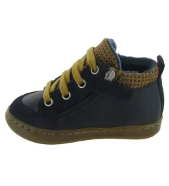 chaussures bebe du 18 au 27 - Semelle souple - bebe garcon - Cuir - Bleu - Shoo pom